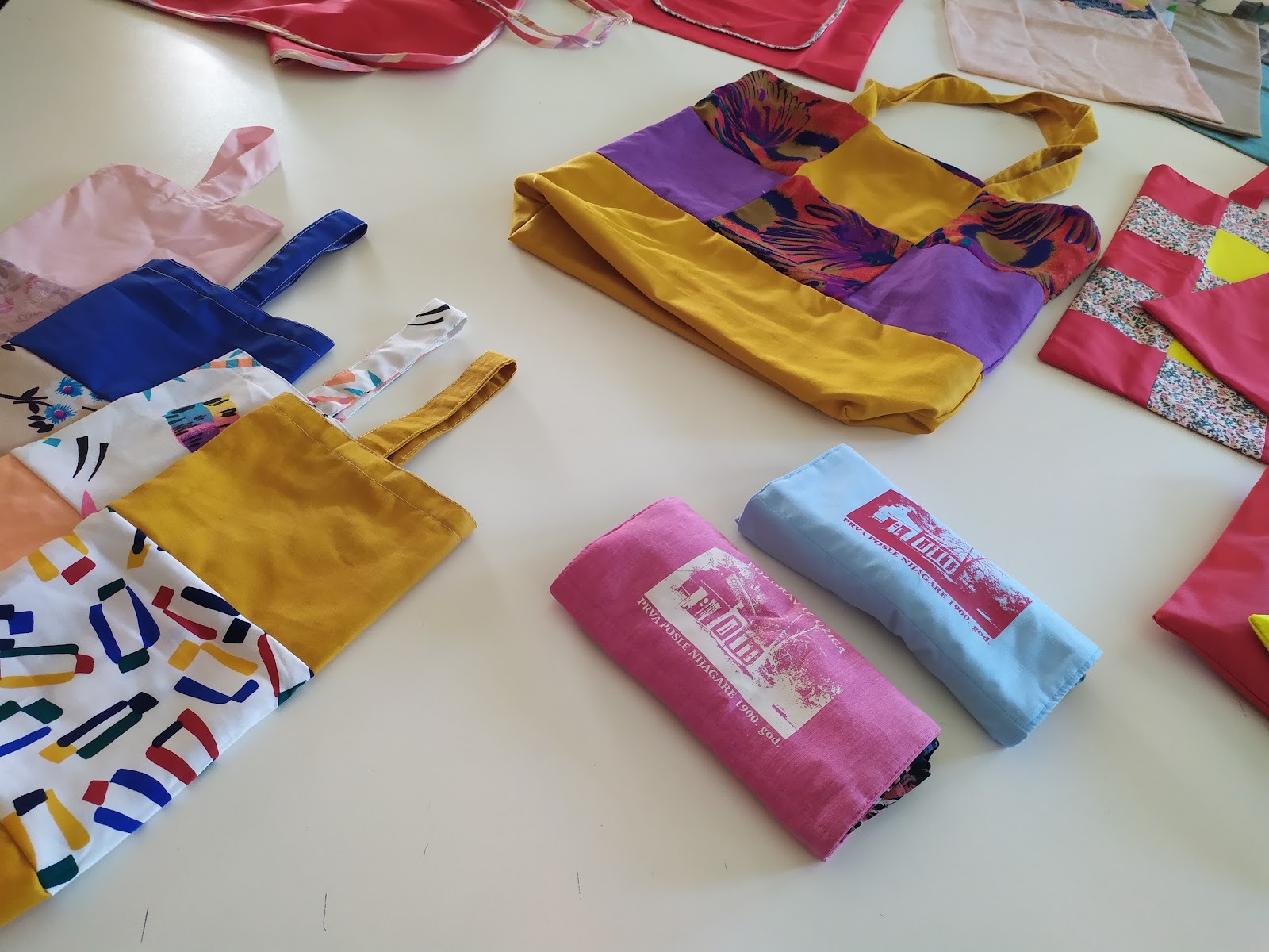 Recycled textile bags made through the Women’s Center Užice initiative